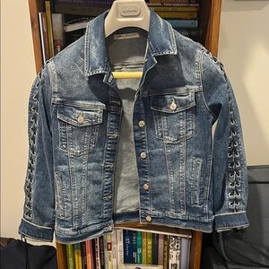 Mavi Blue Jean Jacket with Lace-Up Sleeves